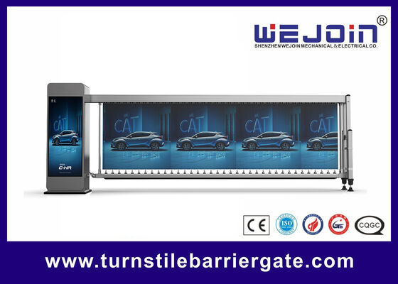 Durable Advertising Barrier gate featuring 4.1 meters boom length and speed adjustable between 4 and 8 seconds for operation